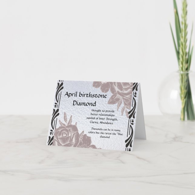 April födelsesten Diamond Card pearly Kort (Framsida)