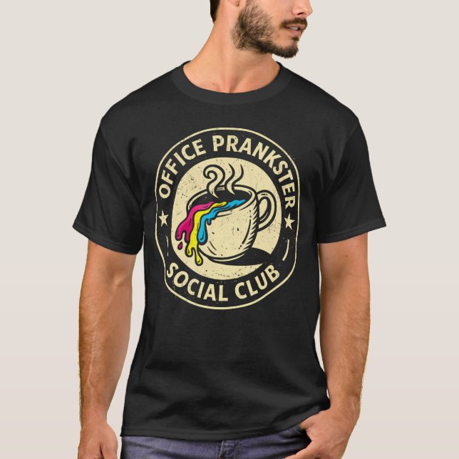April Fool Office Prankster Social Club Retro T Shirt (Framsida)