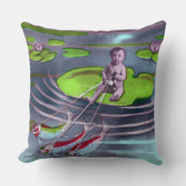 April Fool Vintage Fransk vykort Kudde