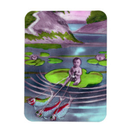 April Fool Vintage Fransk vykort Magnet