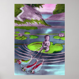 April Fool Vintage Fransk vykort Poster