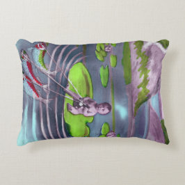 April Fool Vintage Fransk vykort Prydnadskudde