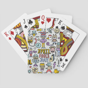 April Fools: Colorful Doodle Set. Casinokort