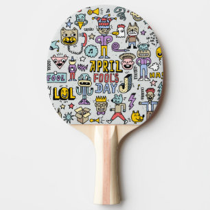 April Fools: Colorful Doodle Set. Pingisracket