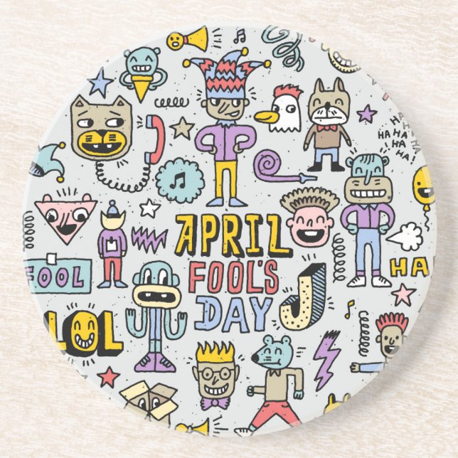 April Fools: Colorful Doodle Set. Underlägg (Framsidan)