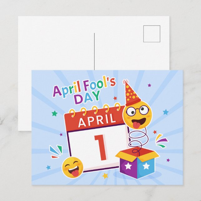 April Fools dag Helg Vykort (Fram/baksida)