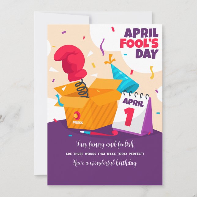 April Fool's Day Birthday Greeting Card Julkort (Framsida)