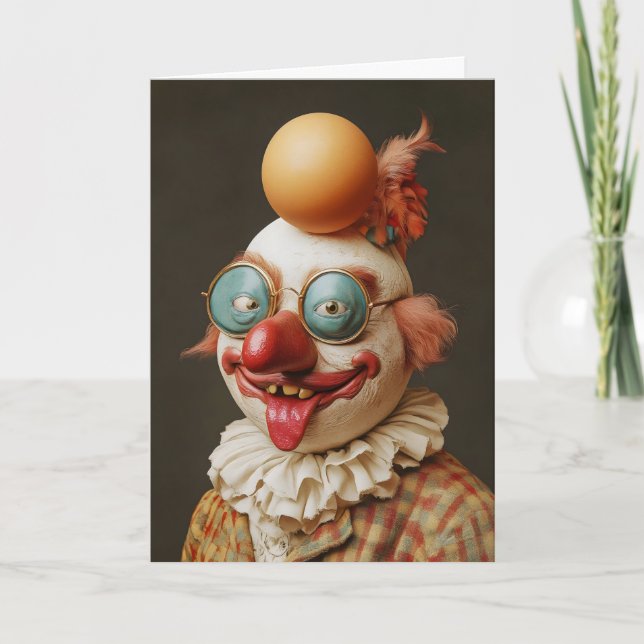 April Fools Day Clown Helgkort (Framsida)