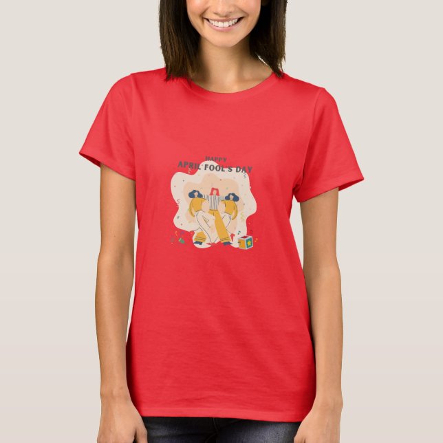 April Fool's Day - Funny Red T-Shirt (Framsida)