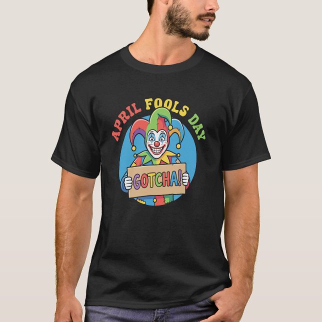 April Fools Day Jester Gotcha Prankster Clown Long T Shirt (Framsida)