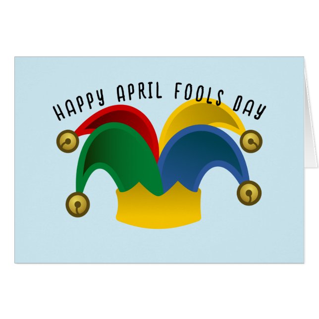 April Fool's Day Jesters Hat Card OBS Kort (Framsidan Horizontal)
