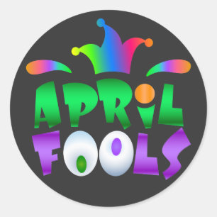 April Fools Day, nuny Modern Jester Runt Klistermärke