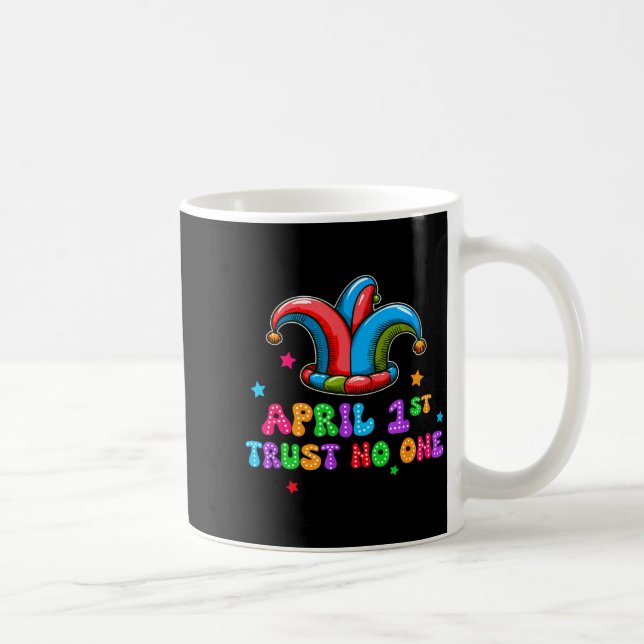 April Fool's Day Trust April 1st Prank Joke Gift  Kaffemugg (Höger)