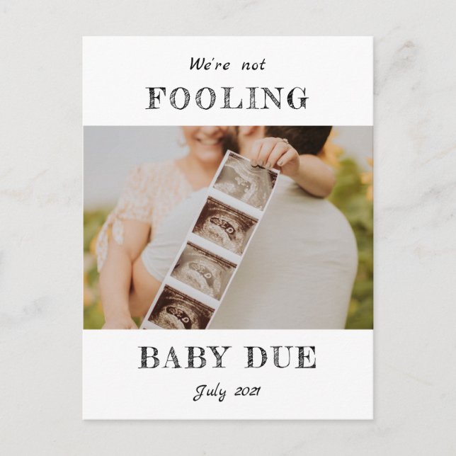 April Fools Gravid: uppkomst/ födelse Meddelande Vykort (Framsida)