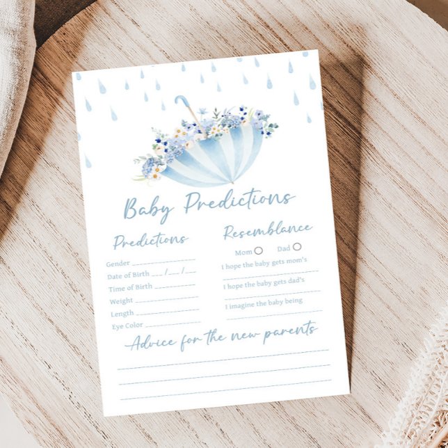 April Ger Maj Blommor Regn Prognoser Spel (April Shower Bring May Flowers Baby Shower Game)