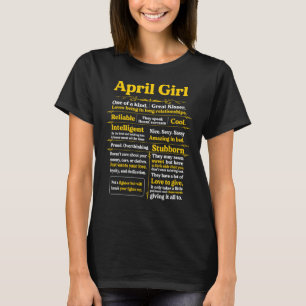 April Girl Birthday Flickor för kvinnor T Shirt