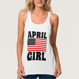 APRIL GIRL BIRTHDAY T-Shirts Linne Med Racerback