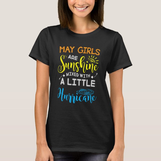 April Girls Are Sunshine Mixed Little Hurricane Gi T Shirt (Framsida)