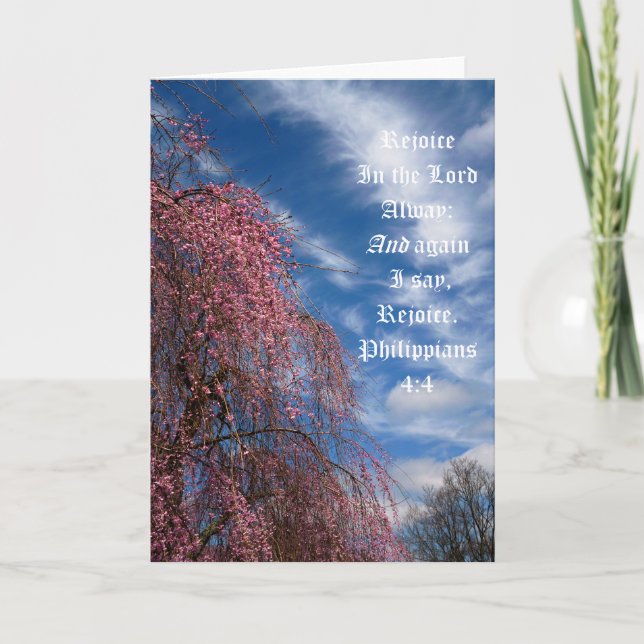 April Himlar med Filippinerna 4:4 Tack Kort (Framsida)