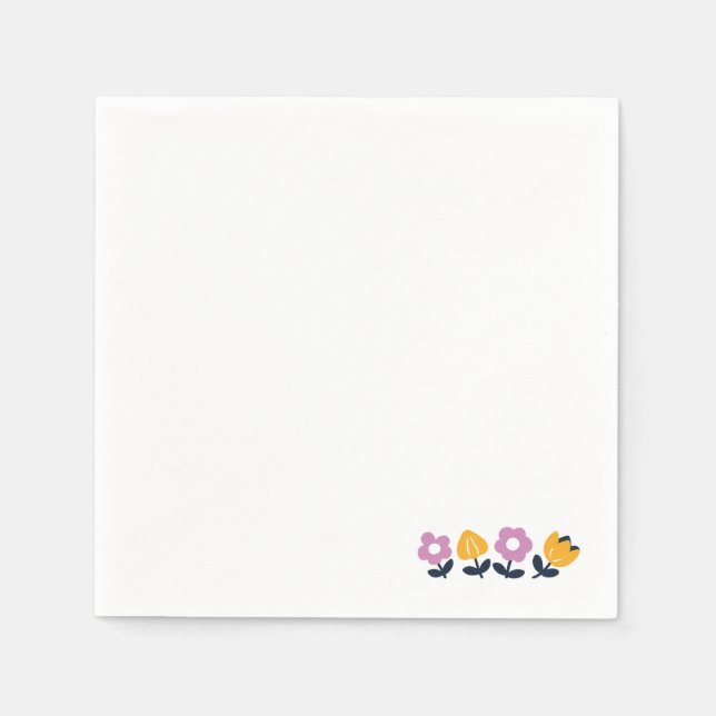 April Hugs and Blöt Noses - Blommigt Part Pappersservett (Framsidan)