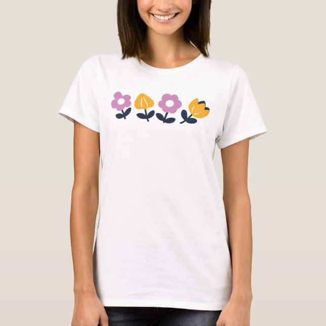 April Hugs and Blöt Noses - Blommigt Part T Shirt (Framsida)