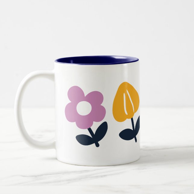 April Hugs and Blöt Noses - Blommigt Part Två-Tonad Mugg (Vänster)