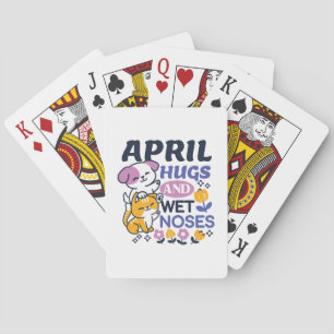 April Hugs and Blöt Noses - Cute Hund and Cat Art Casinokort