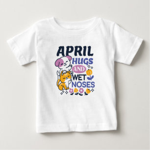April Hugs and Blöt Noses - Cute Hund and Cat Art T Shirt