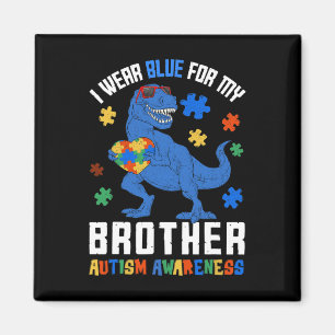 April I Bära Blue för Brother Dinosaur Autism Awar Magnet