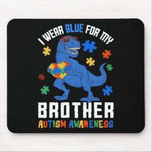 April I Bära Blue för Brother Dinosaur Autism Awar Musmatta