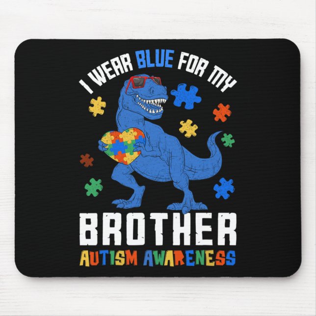 April I Bära Blue för Brother Dinosaur Autism Awar Musmatta (Framsidan)
