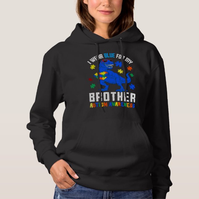 April I Bära Blue för Brother Dinosaur Autism Awar T Shirt (Framsida)