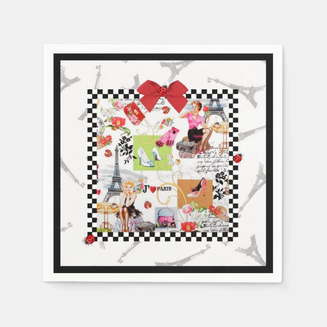 April i Paris 1 Pappersservett (Framsidan)