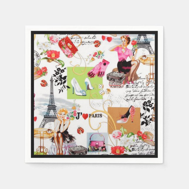 April i Paris 2 Pappersservett (Framsidan)