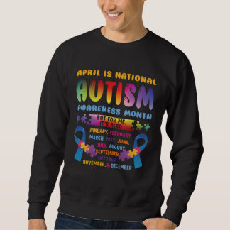 April Is National Autism Awareness Autism Mom Auti Lång Ärmad Tröja