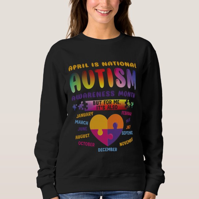April Is National Autism Awareness Autism Mom Auti T Shirt (Framsida)