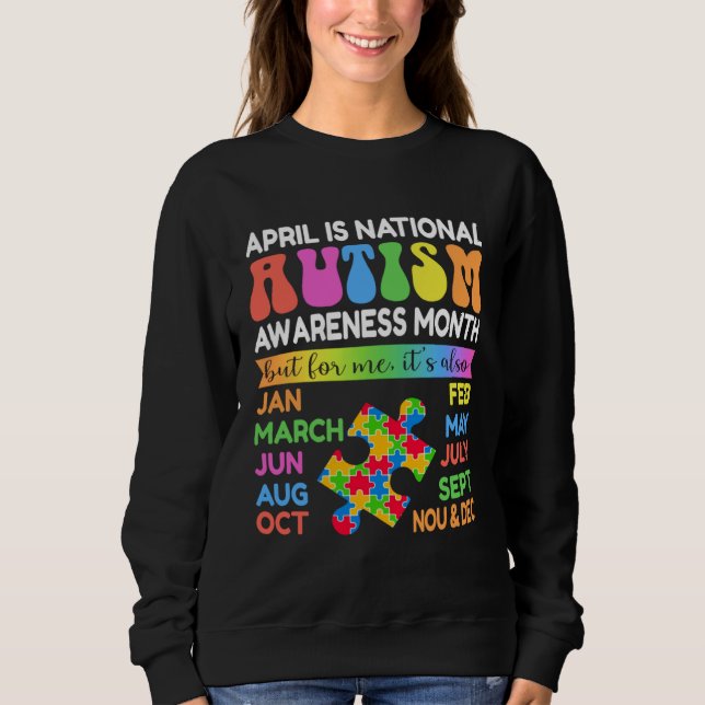 April is National Autism Awareness Month Boy Girl  T Shirt (Framsida)