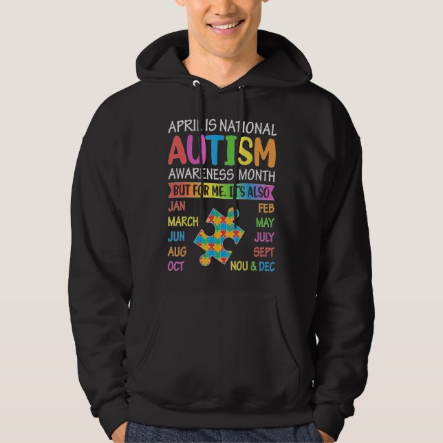 April is National Autism Awareness Month Kids Boy  Hoodie (Framsida)