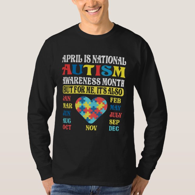 April is National Autism Awareness Month Kids Boy  T Shirt (Framsida)