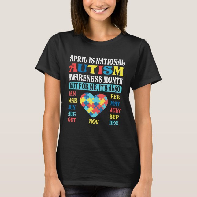 April is National Autism Awareness Month Kids Boy  T Shirt (Framsida)