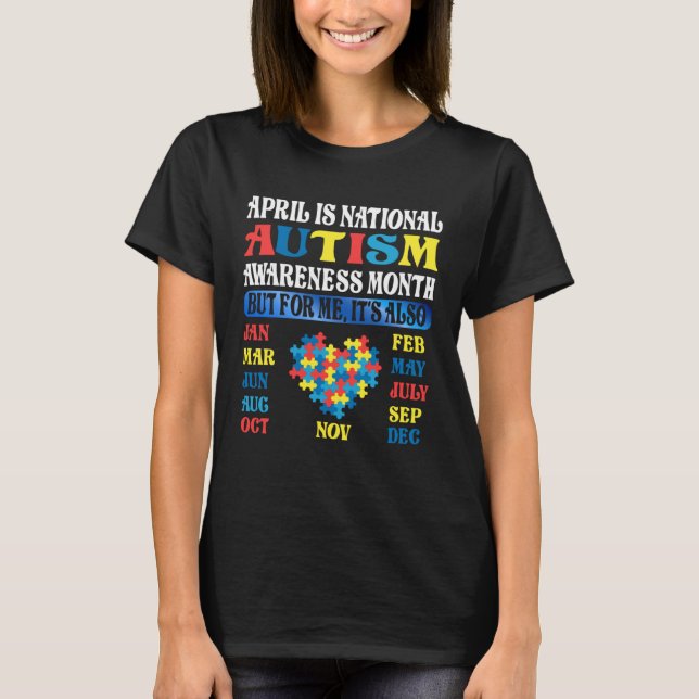 April is National Autism Awareness Month Kids Boy  T Shirt (Framsida)