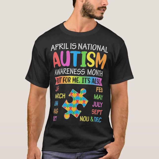 April is National Autism Awareness Month Kids Boy  T Shirt (Framsida)