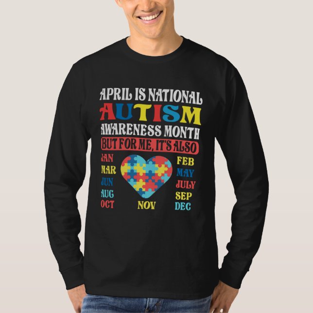 April is National Autism Awareness Month Kids Boy  T Shirt (Framsida)
