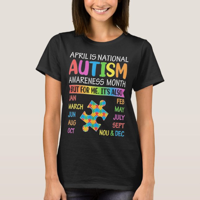 April is National Autism Awareness Month Kids Boy  T Shirt (Framsida)
