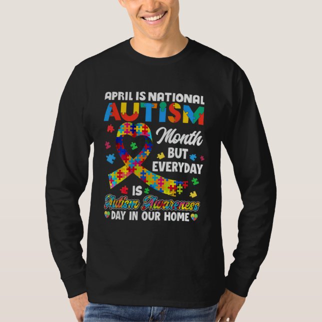 April is National Autism Awareness Month Support   T Shirt (Framsida)