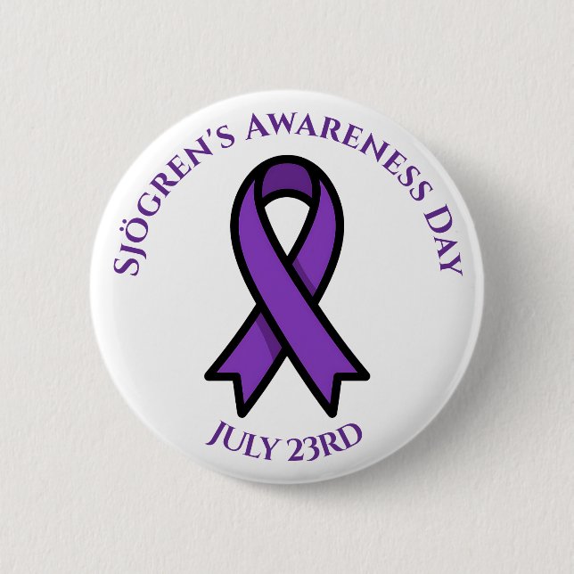 April is Sjögren's Awareness Day | Purple Ribbon Knapp (Framsida)