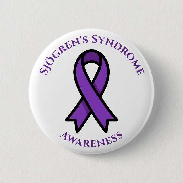 April is Sjögren's Awareness | Purple Ribbon Knapp (Framsida)
