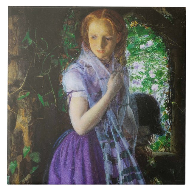 April kärlek av Arthur Hughes Kakelplatta (Framsidan)