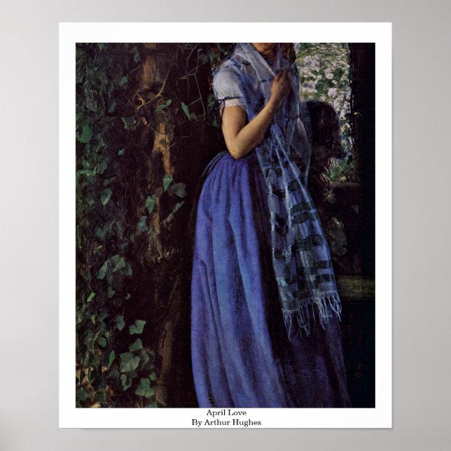 April Kärlek av Arthur Hughes Poster (Framsidan)