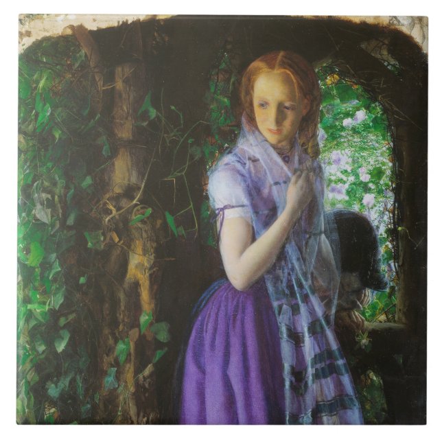 April Love (av Arthur Hughes) Kakelplatta (Framsidan)
